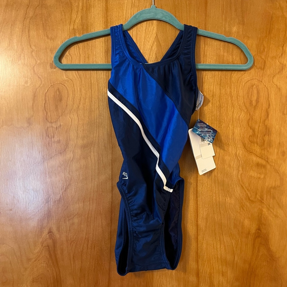Speedo Women's Racing Race Xtra Life Lycra Swimsuit Vintage Blue NWT Size 26